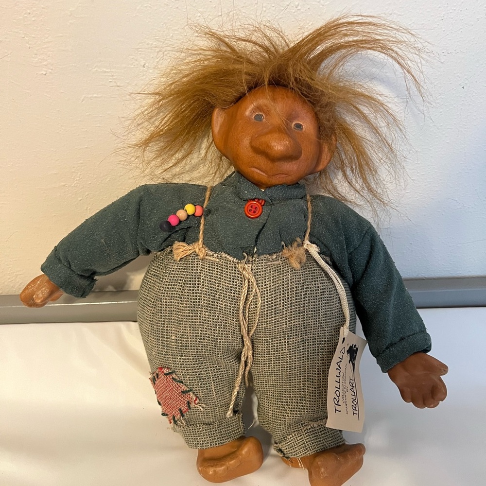 Fairy Tale Folk Art German Hand Crafted Troll Doll Fritzi TROLLWALD TROLLART 12”